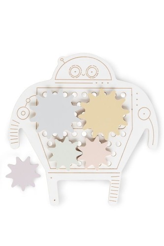 Drewniana zabawka, przeplotka Robot Jojo