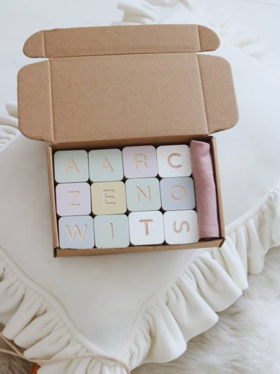 Drewniane klocki abecadło