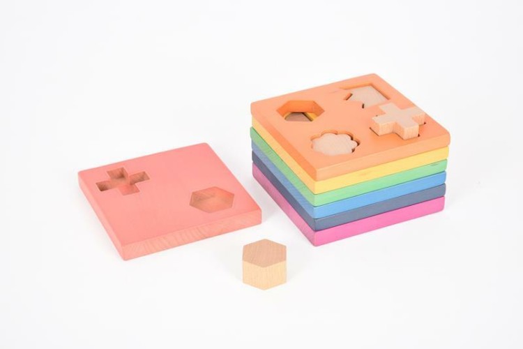Drewniany tęczowy sorter kształtów TickiT