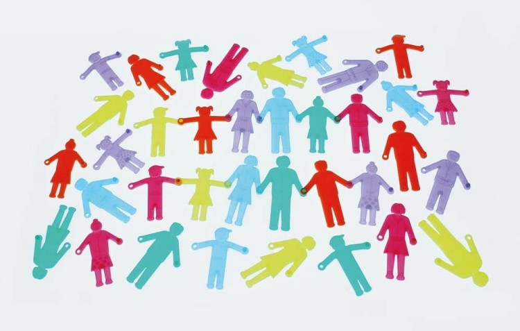 Zestaw kolorowych ludzików do tablicy świetlnej