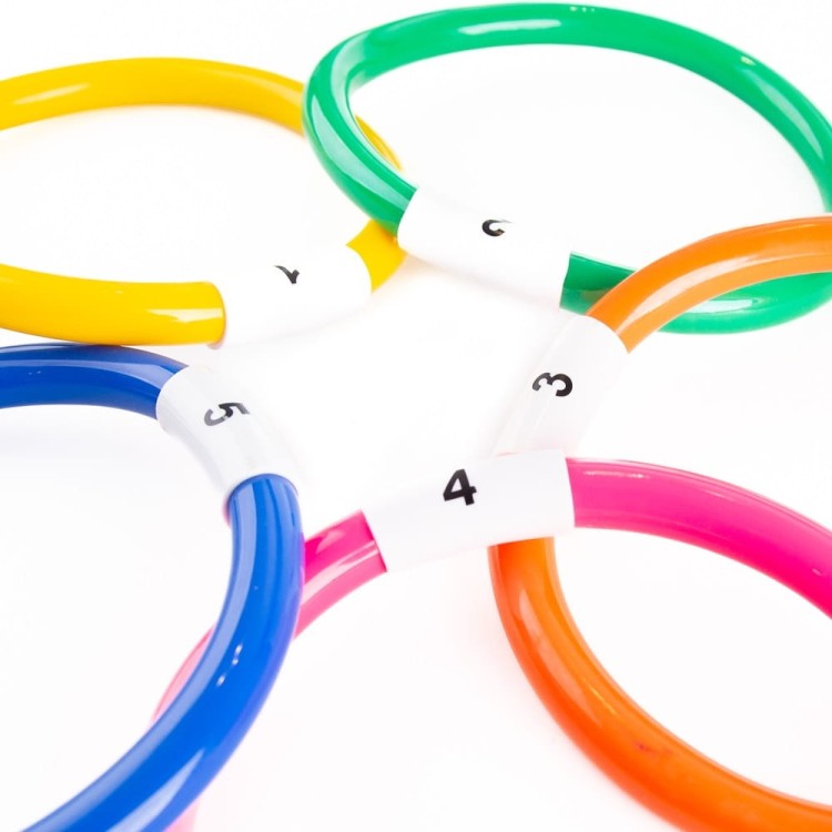 Kółka ringo do wyławiania z cyframi 5 szt.