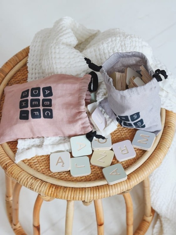 Drewniane klocki abecadło